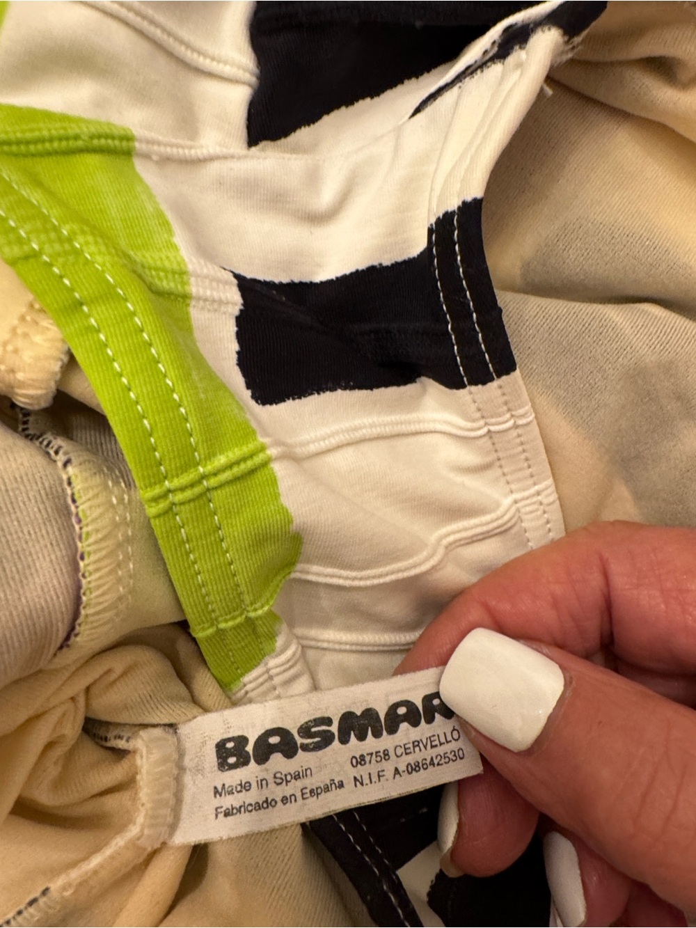 Strapless One-Piece Swimsuit in White with Black, Green & Purple Print - Picture 5 of 6